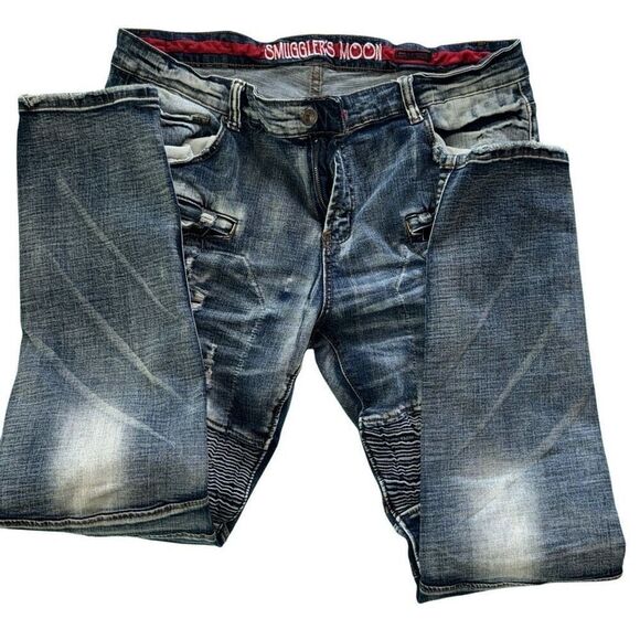 Smugglers moon mens jeans 40 by‎ 33 urban y2k style fun jeans - Picture 2 of 6